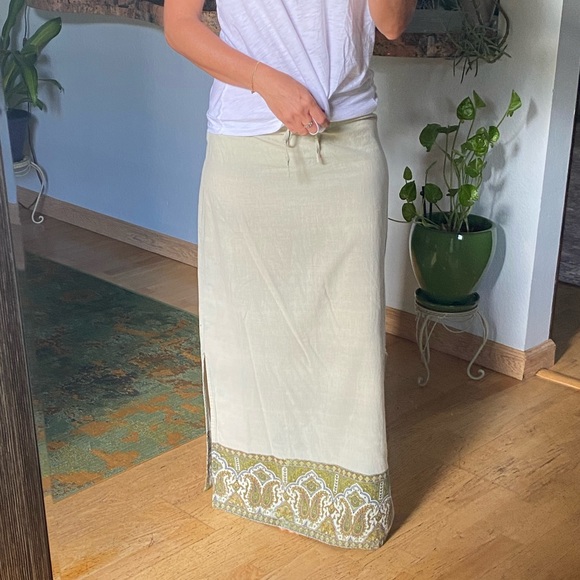 Sage Green Cotton Hippie Skirt - Picture 7 of 16